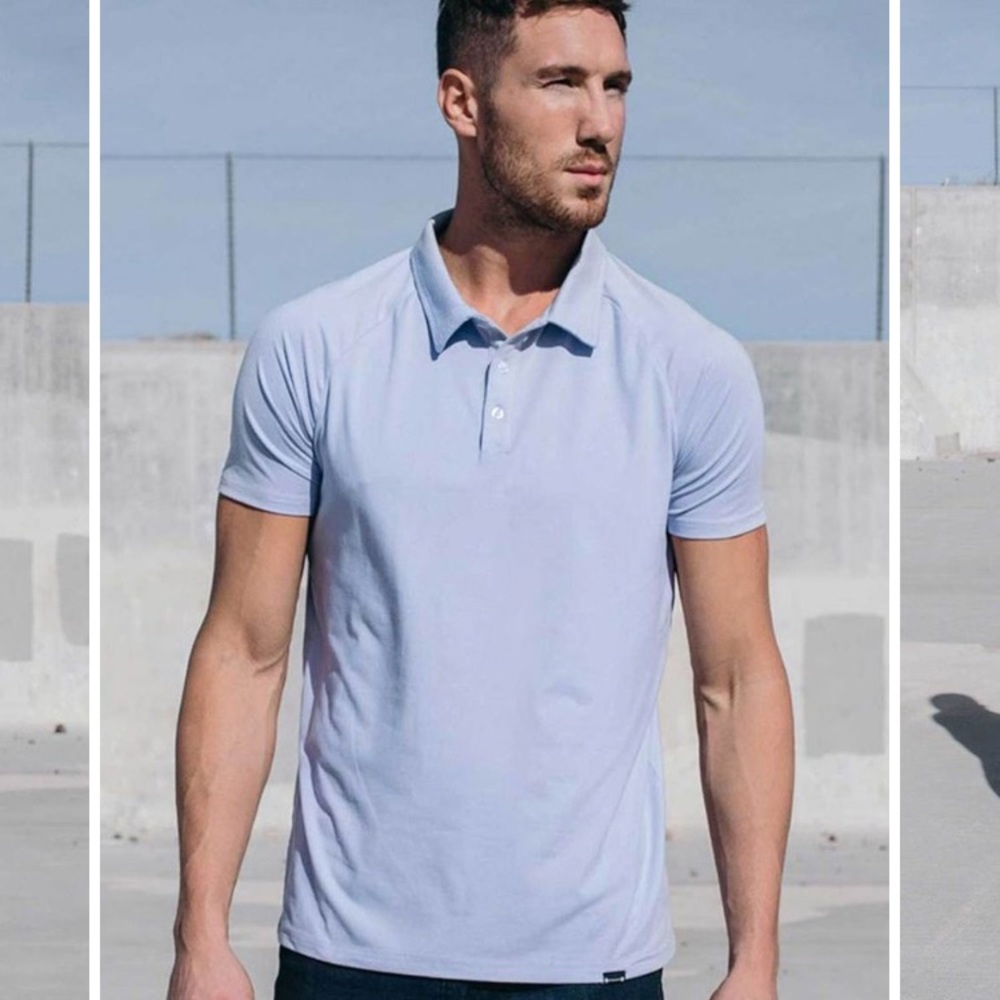 Men’s Polo, Heather Purple, Barbell